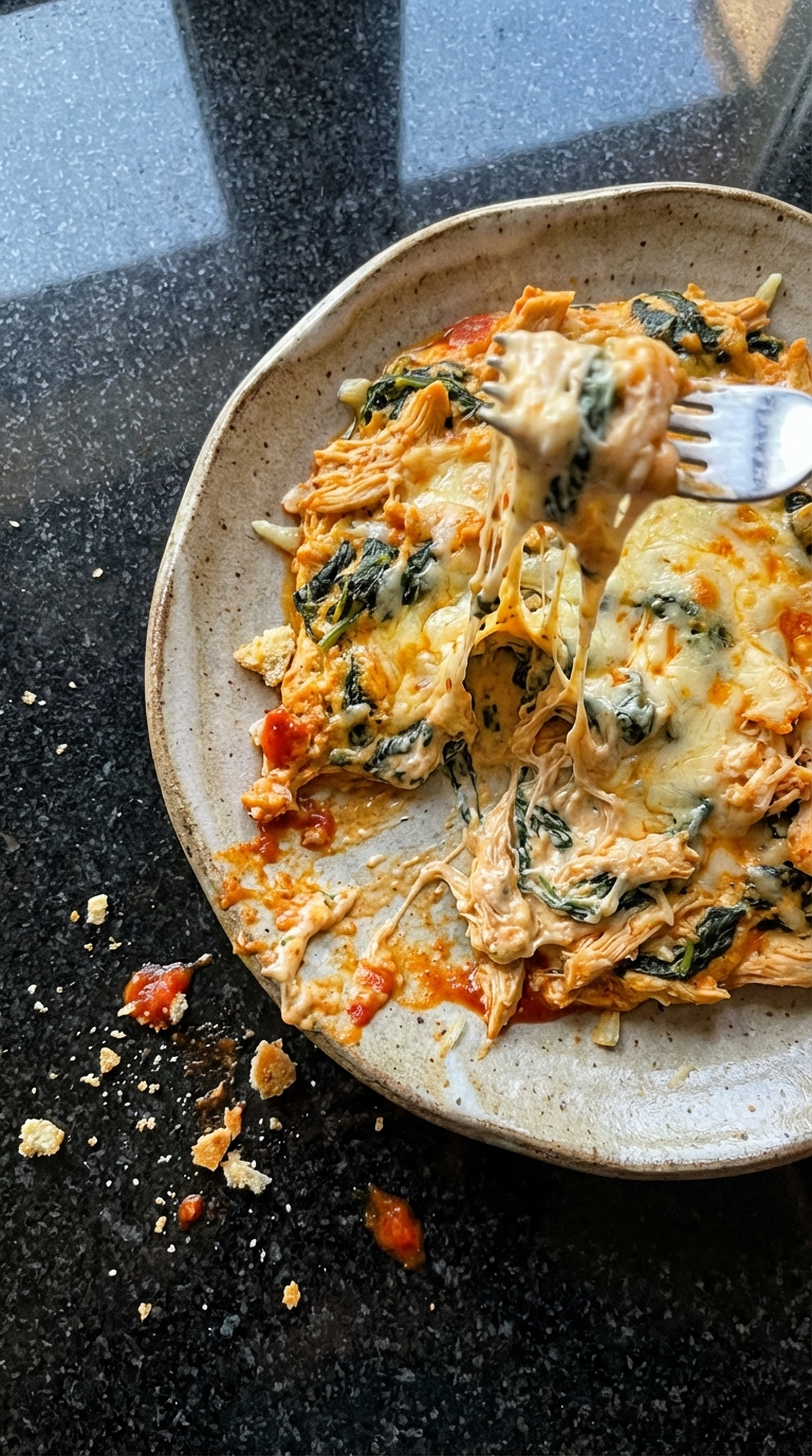 Cremiger Buffalo Hähnchen Spinat Dip​