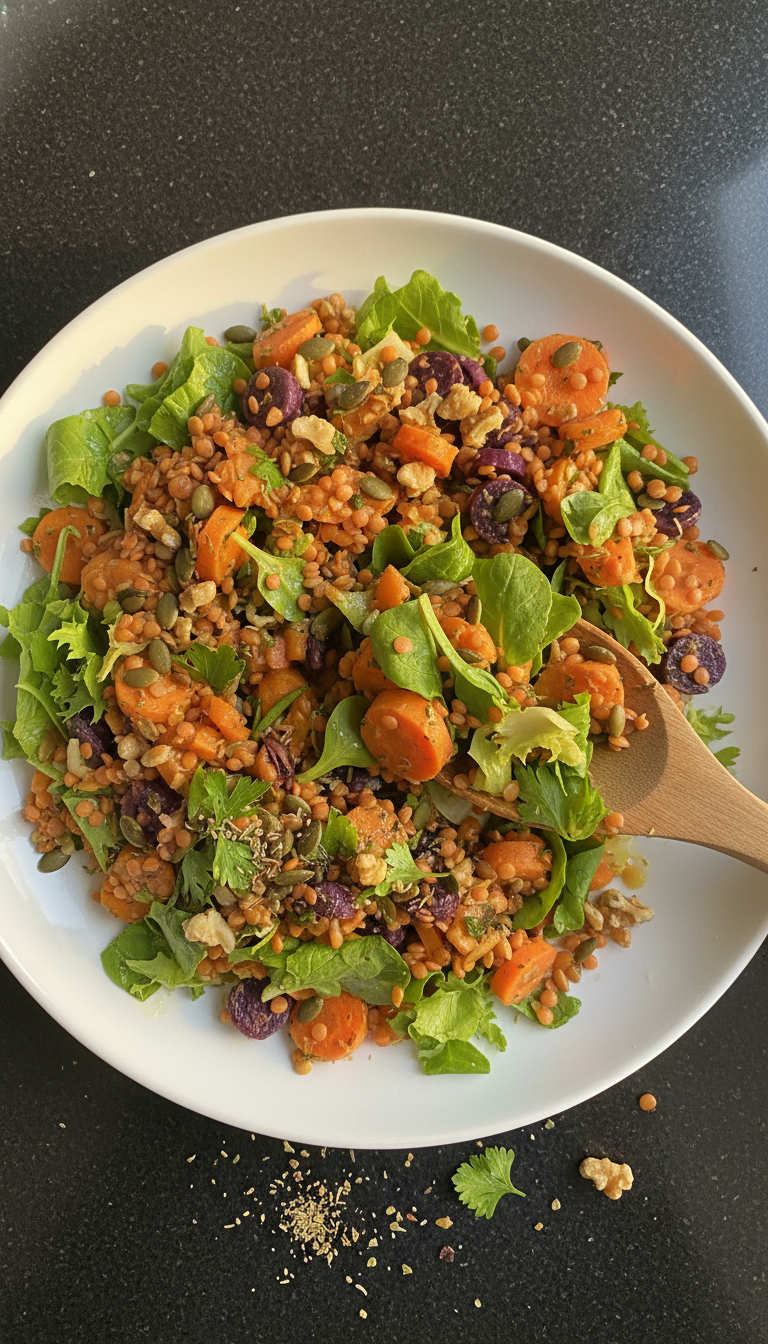 Karotten Linse Salat als Beilage