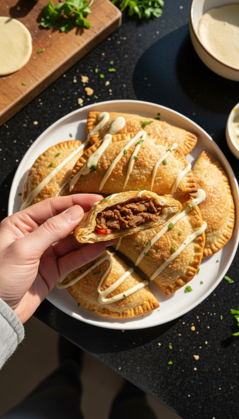 Herzhafte Rind Empanadas mit Aioli