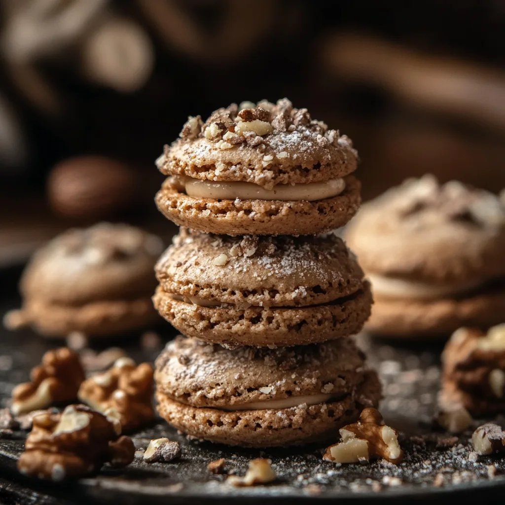 Walnussmakronen saftig