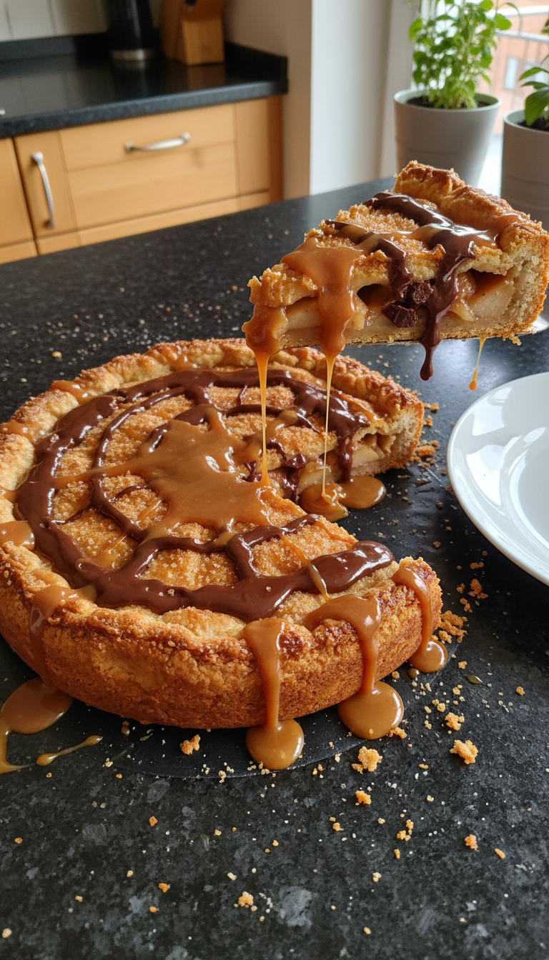 Schoko Karamell Liebesapfel Pie​