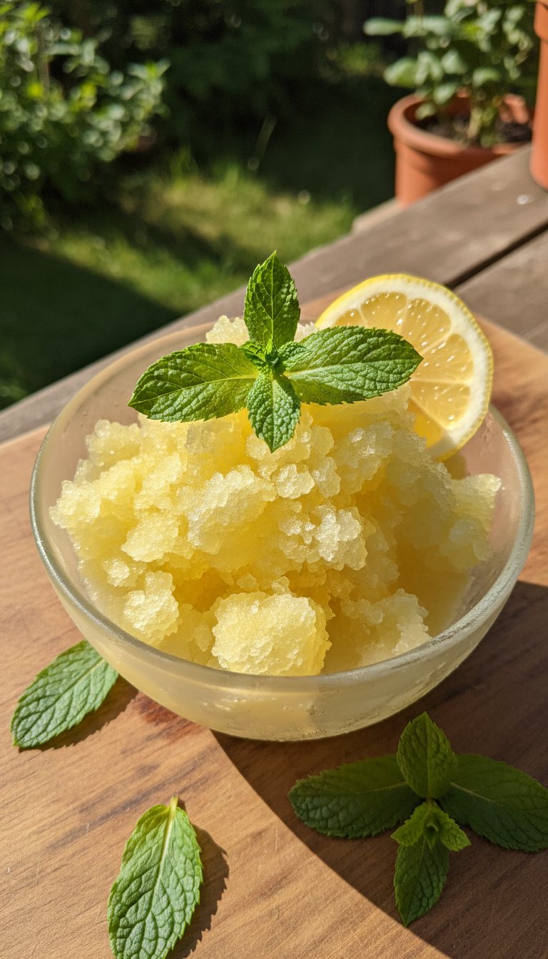 Limoncello Granita mit Minze