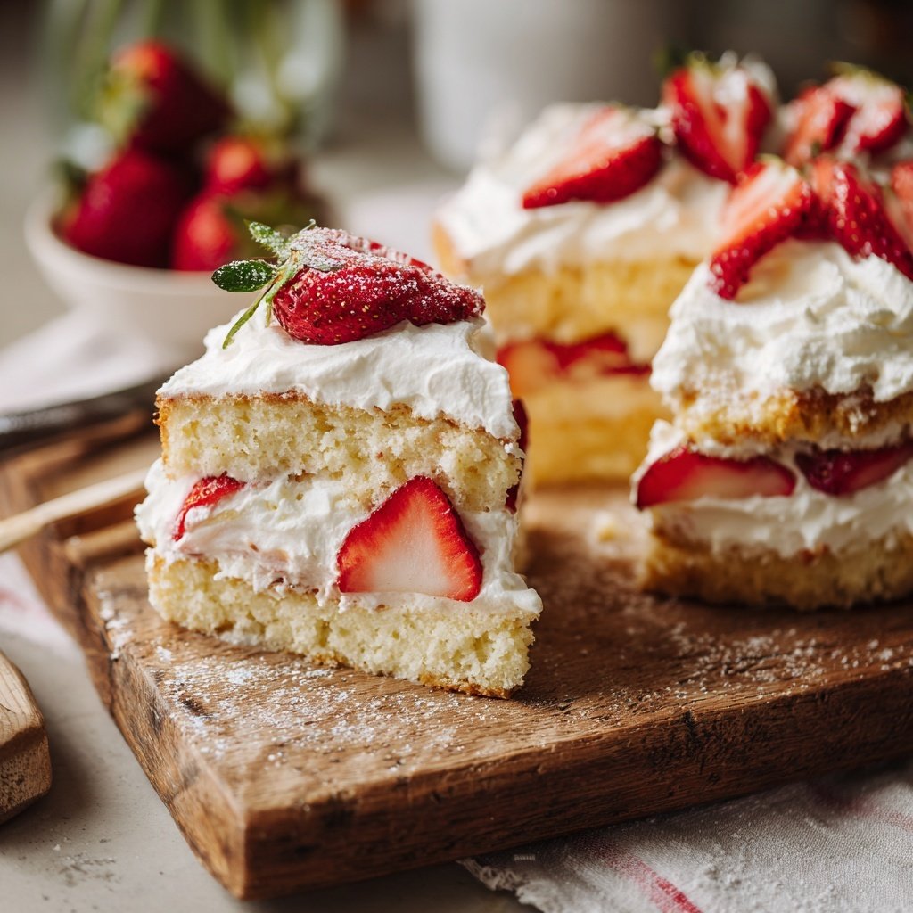 Traditionelle Erdbeer-Kuchen-Stücke