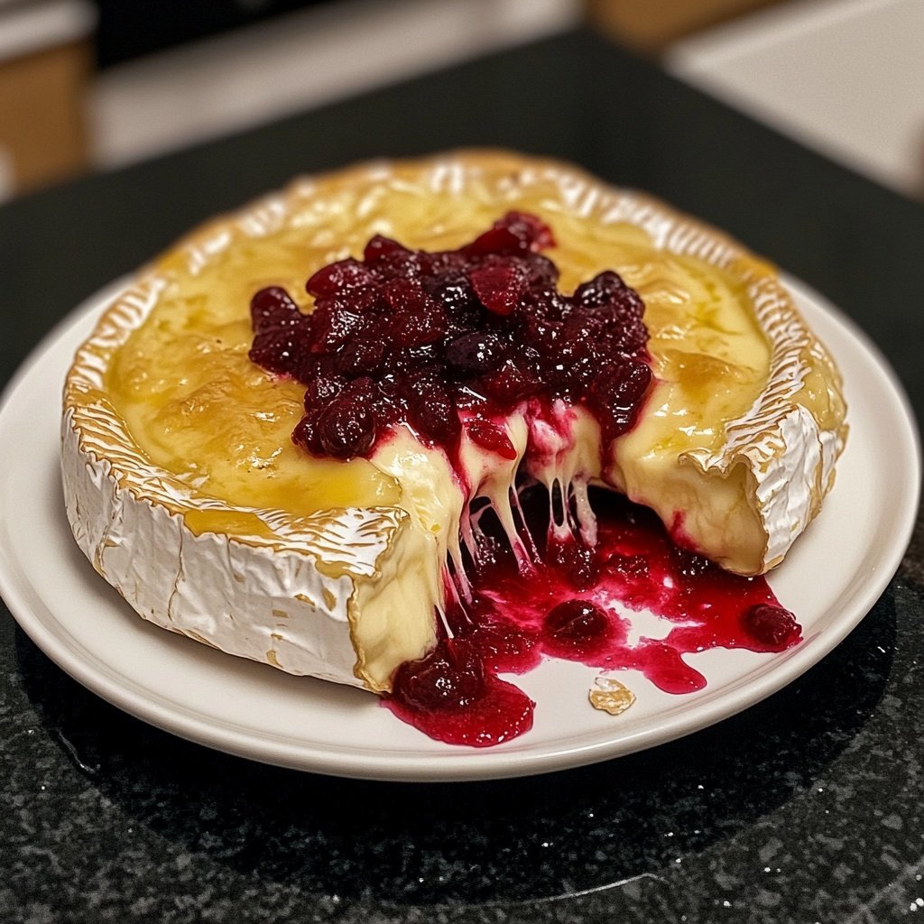 Gebackene Camembert mit Preiselbeeren