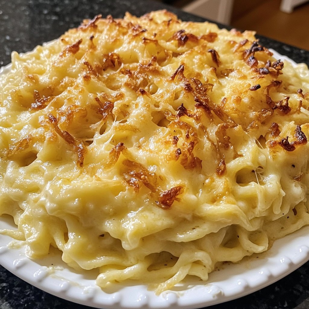 Käse Spätzle mit Röstzwiebeln