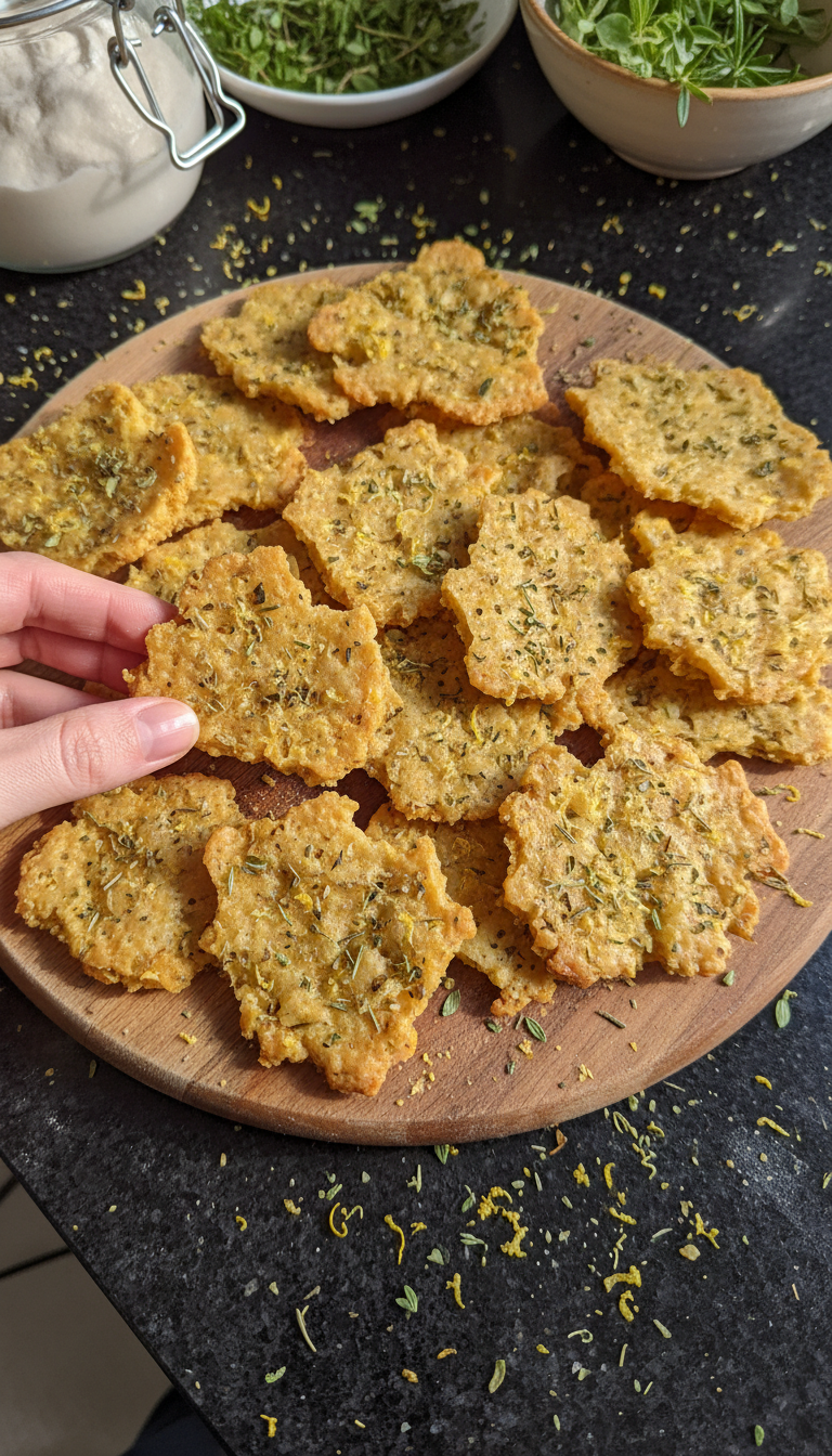 Sauerteig Zitronen Kräuter Cracker​