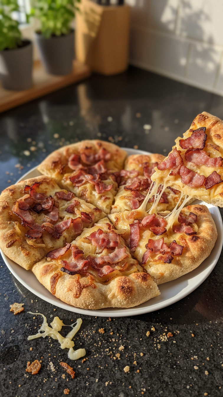 Karamellisierte Zwiebel Speck Fladenbrote