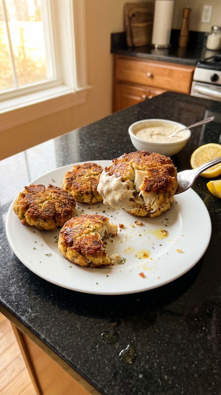 Würzige Aioli Krabbenkuchen