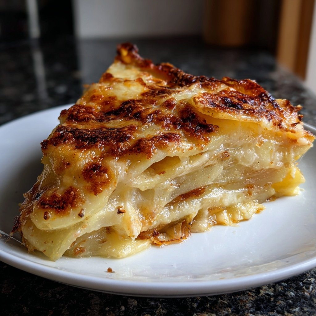 Kartoffelgratin-Raclettepfännchen mit Sahne, Knoblauch und Käse​