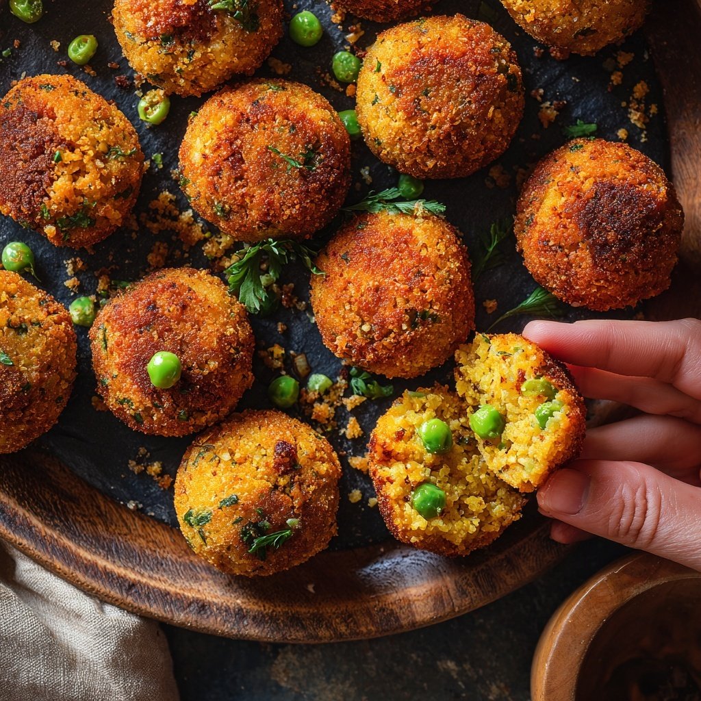 Curried Cauliflower Rice Balls