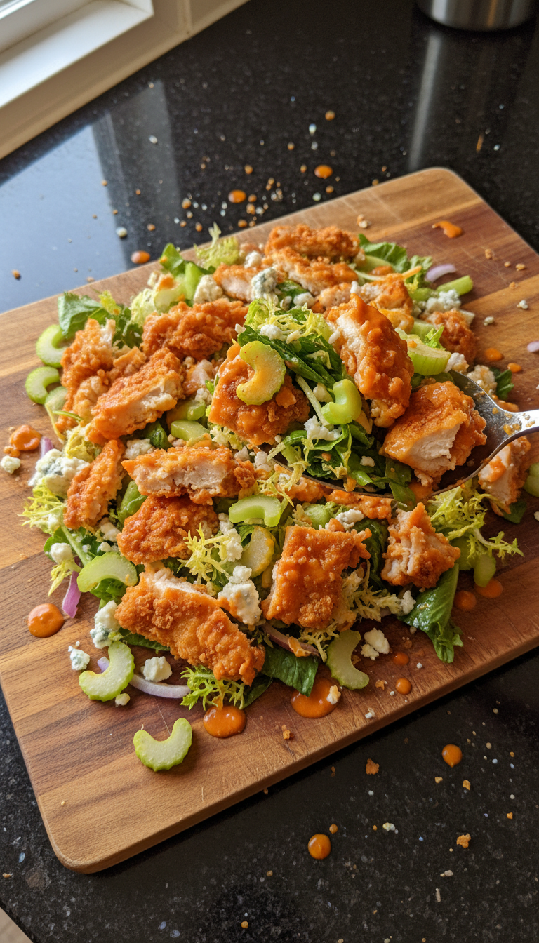 Glänzender Buffalo Hähnchen Salat​