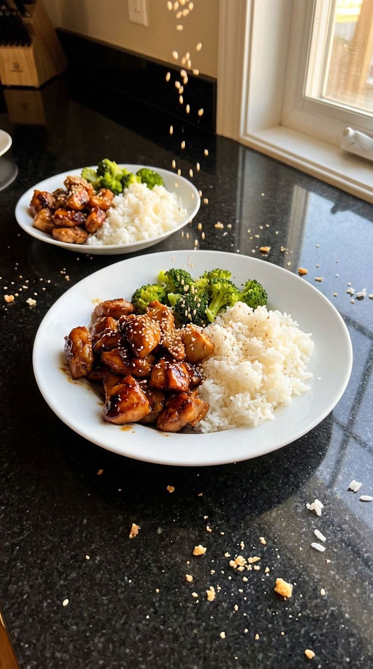 Teriyaki Hähnchen Reis Bowls