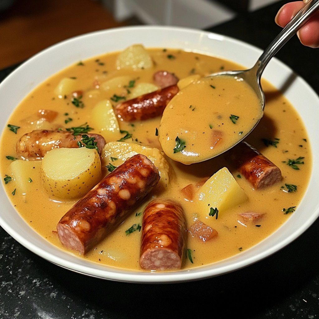 Kartoffelsuppe mit Wiener Würstchen