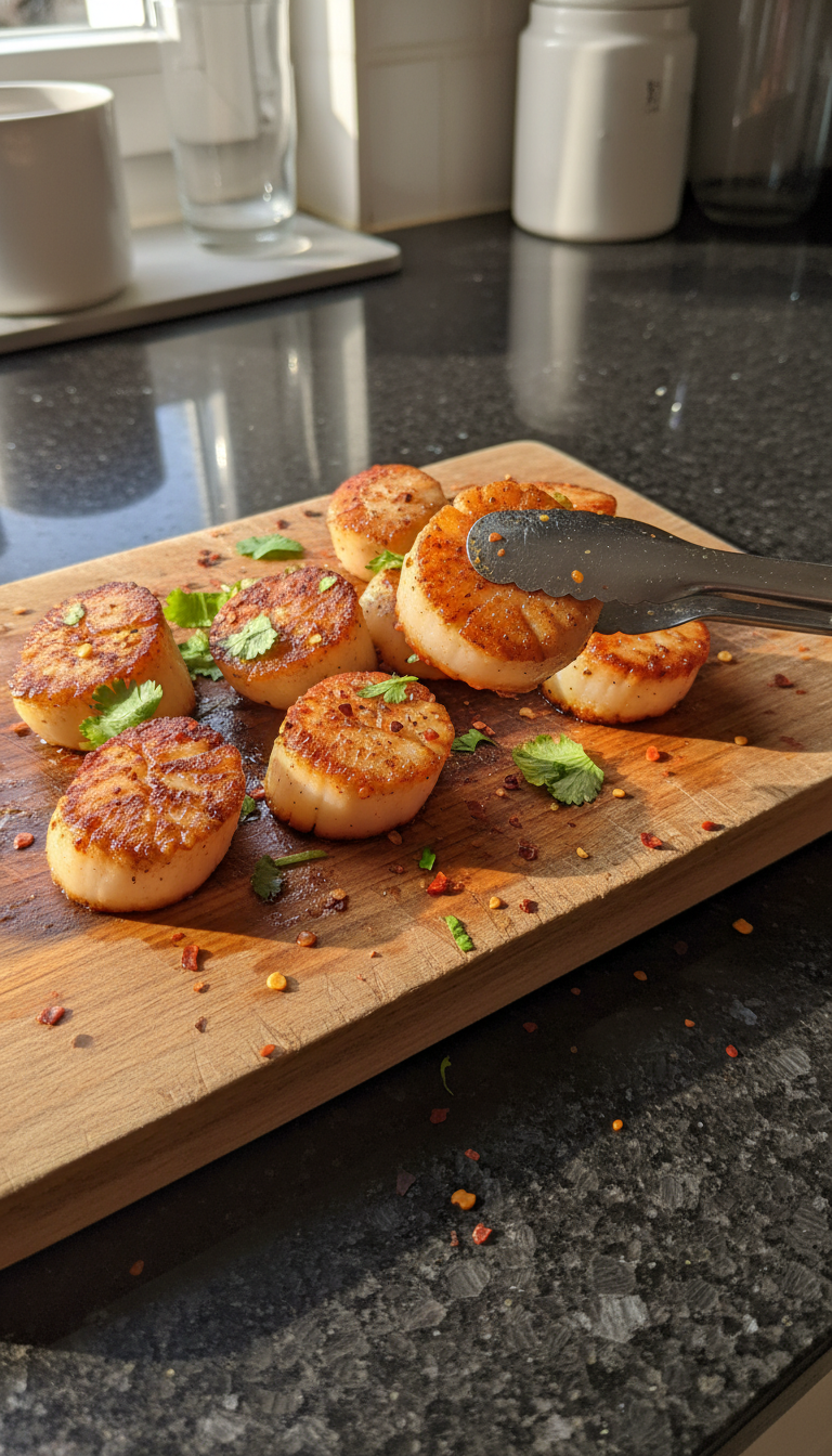 Extrem Scharfe Gebratene Jakobsmuscheln​