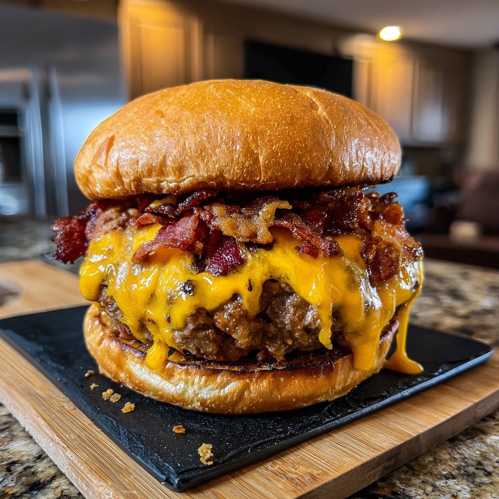 Saftige Lucy Burger Käse gefüllt