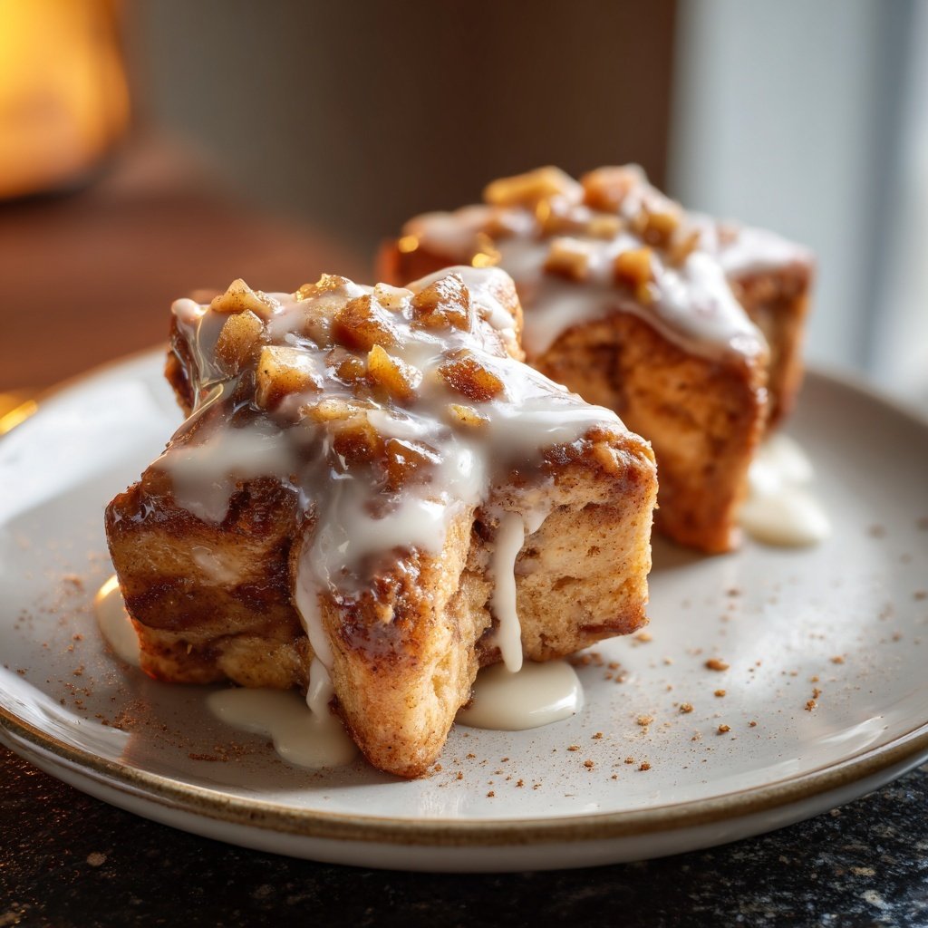 Weihnachtsdessert: Apfel-Zimtstern-Küchlein mit Vanillesoße