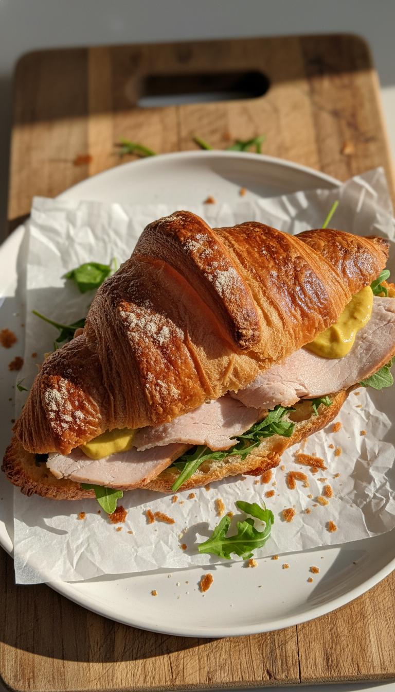 Sauerteig Croissant Sandwich mit Pute​
