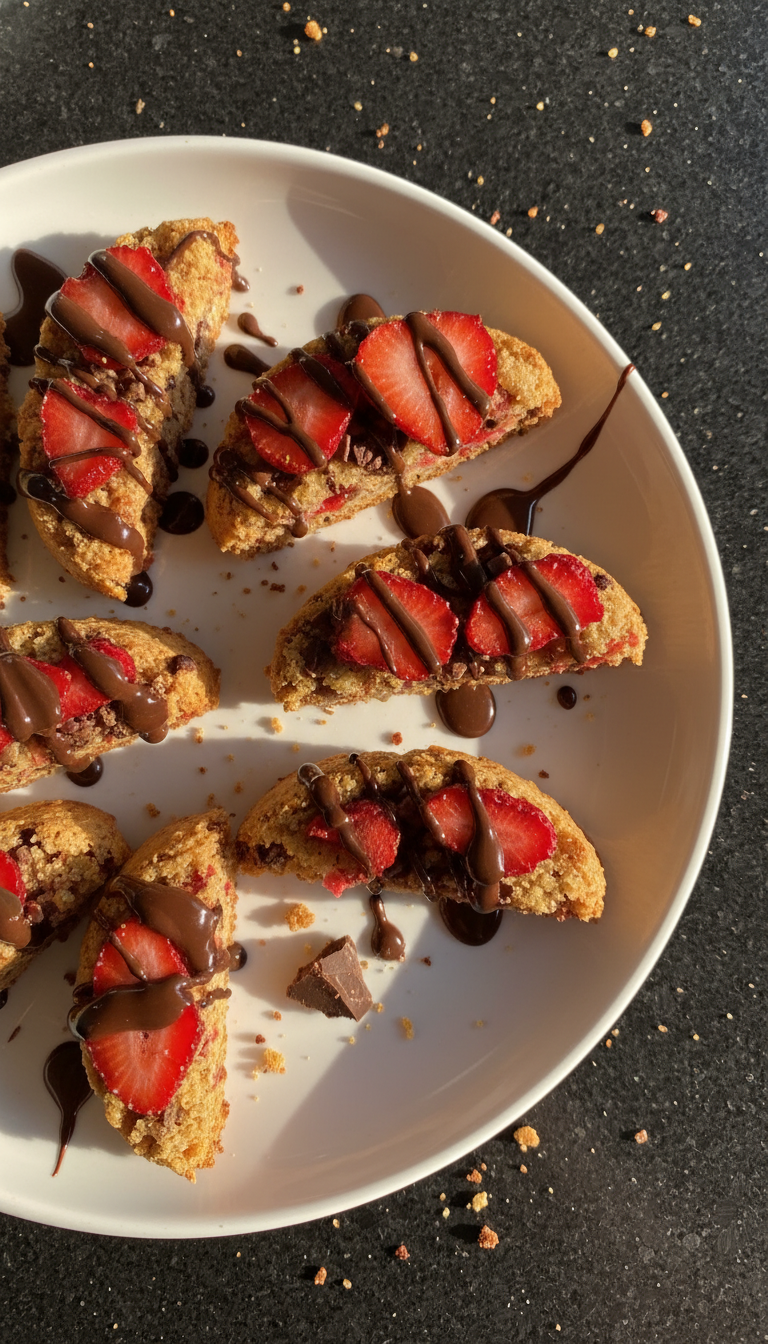 Erdbeer Schoko Biscotti Häppchen