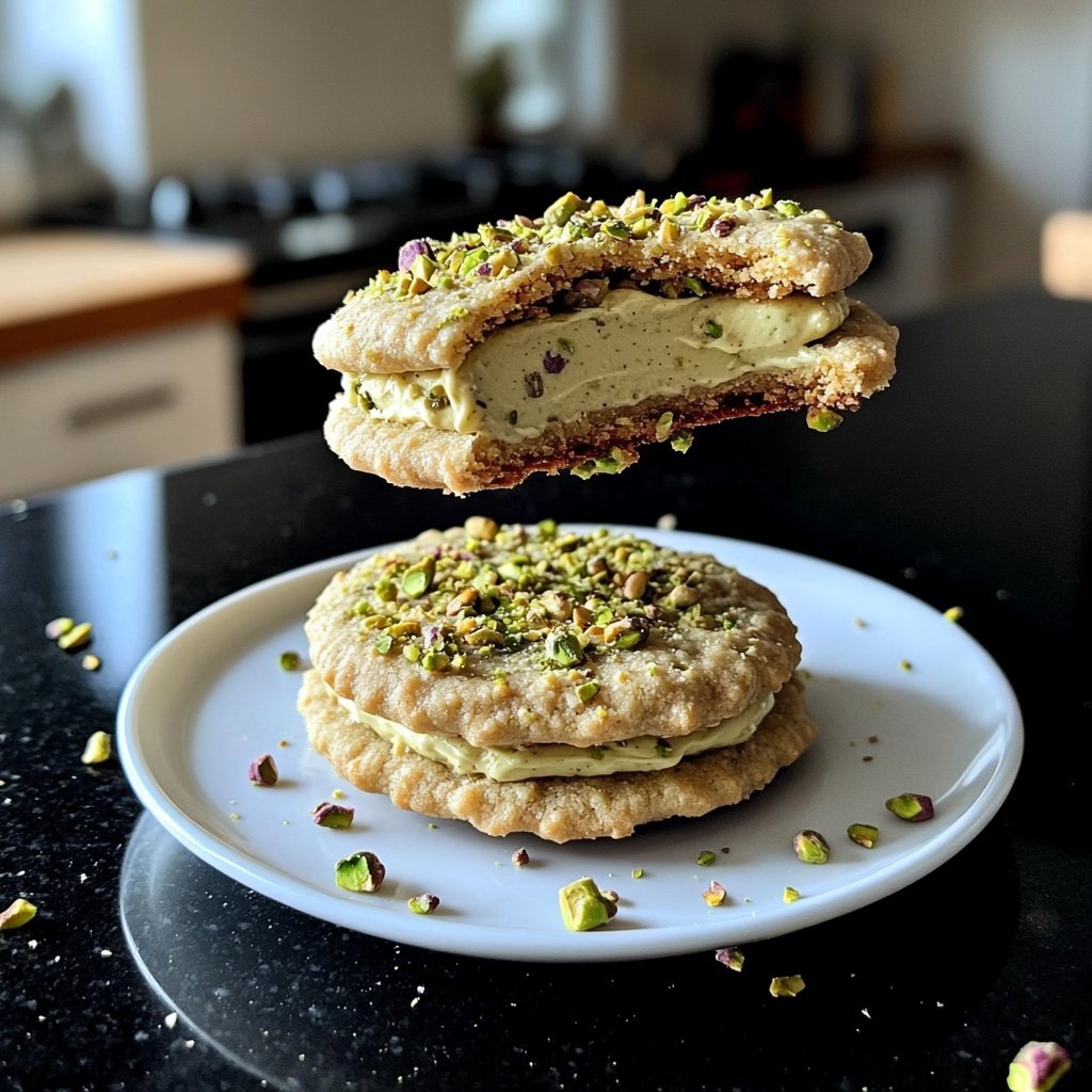 Gefüllte Pistazien-Plätzchen mit Pistaziencreme