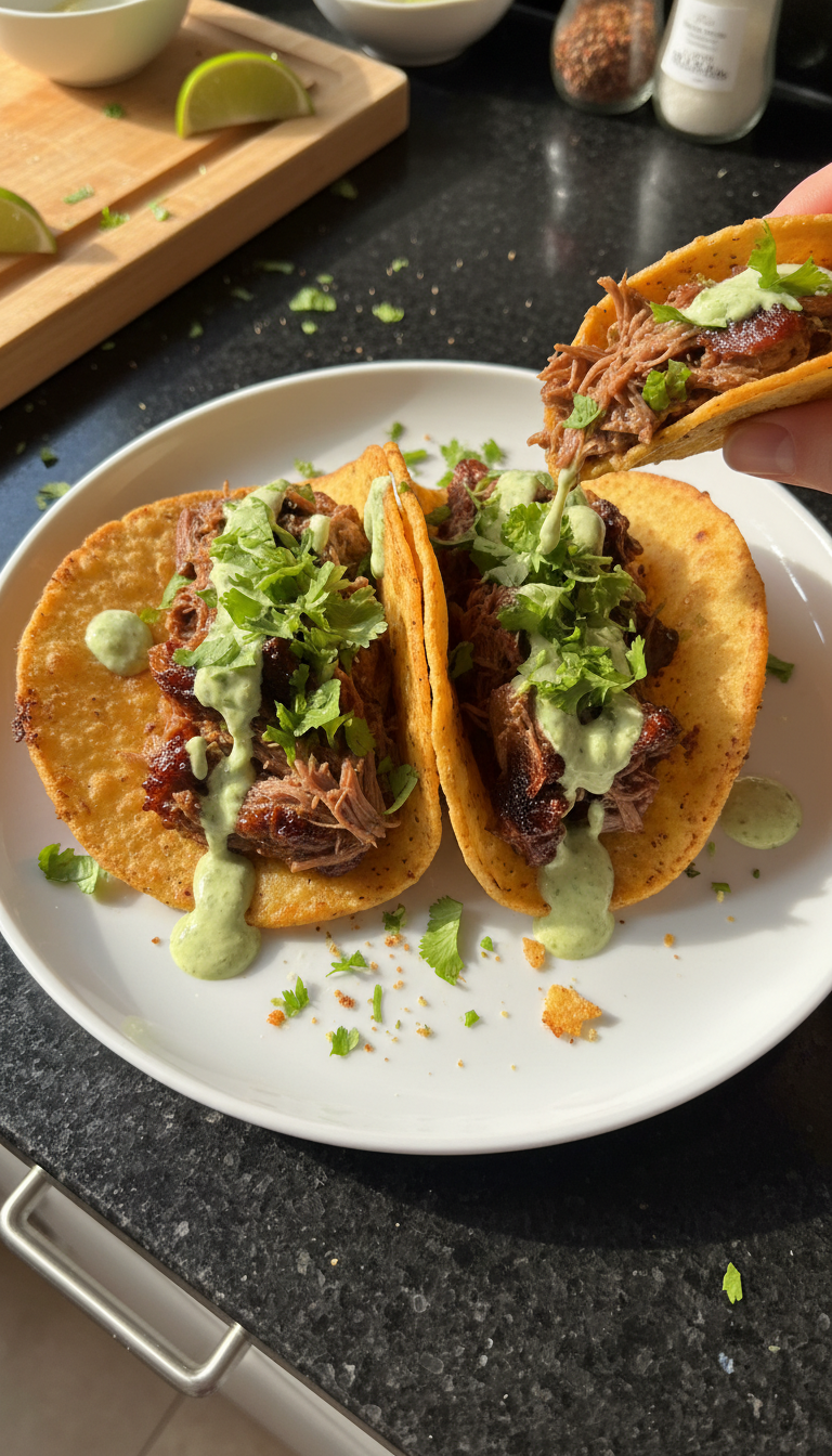 Rind Tacos mit Koriander Aioli