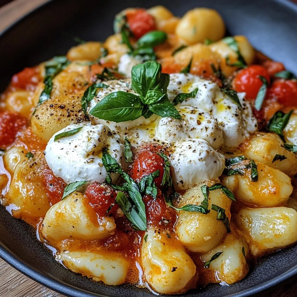 Cremige Tomaten-Gnocchi mit Burrata