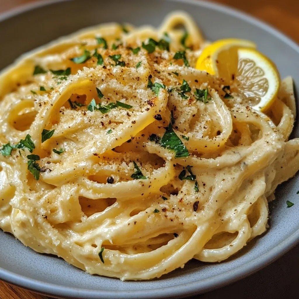 Zitronige Hummus Pasta