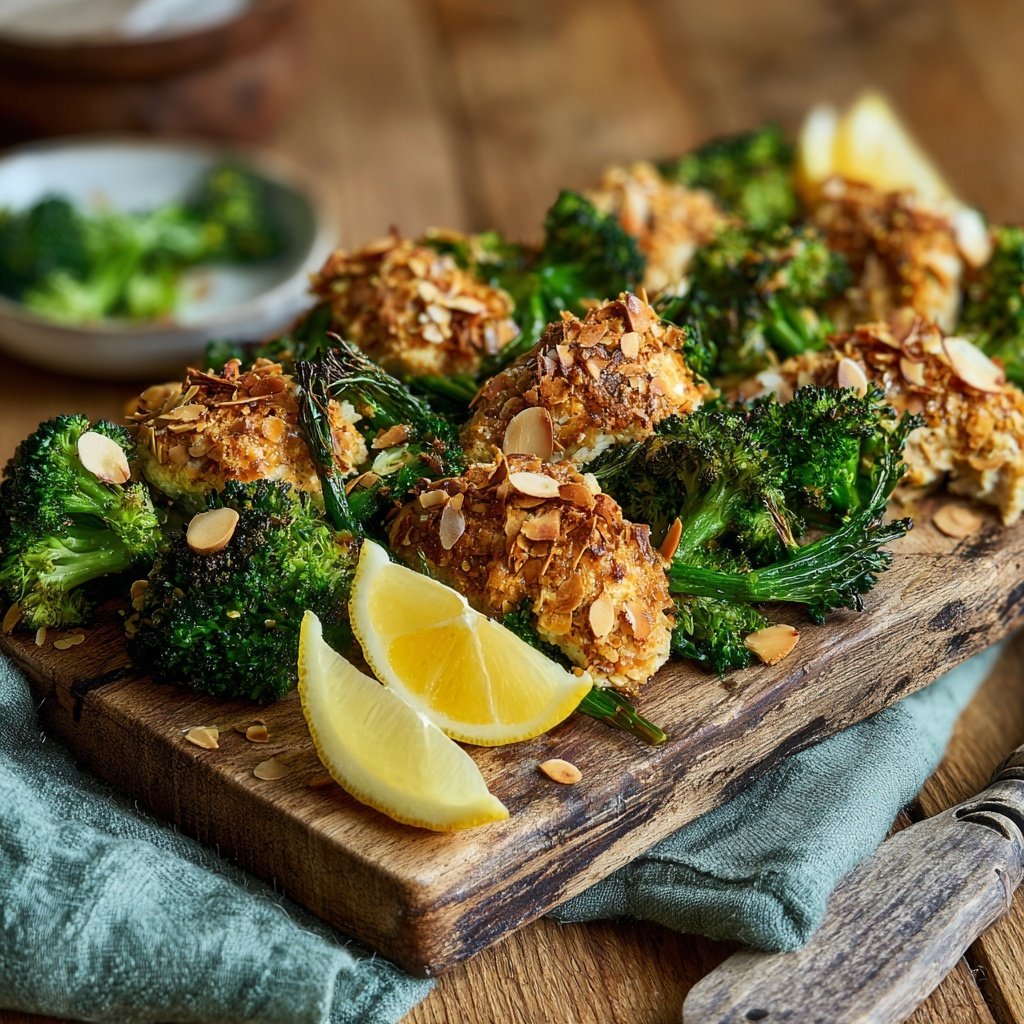 Mandel-Hühnchen mit Brokkoli